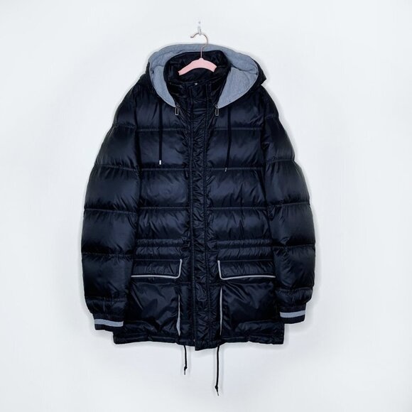 dior homme black puffer jacket with removable hood - size 50 - Picture 1 of 12